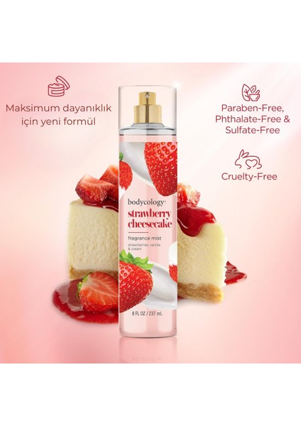 Strawberry Cheesecake Fragrance Mist Çilekli Kadın Vücut Spreyi modelleri