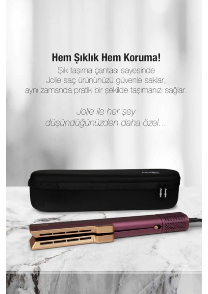 Jolie Hs1600 Hava Üflemeli Dijital Isı Göstergeli Iyon Etkili Saç Düzleştirici Mürdüm