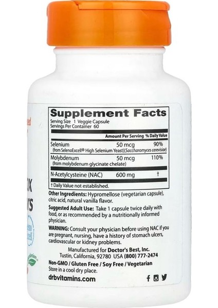 Doctor's Best Na/c Detox Regulators 60 Veggie Caps fiyatları