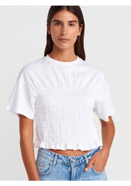 31716 Bisiklet Yaka Gipeli T-Shirt-Siyah