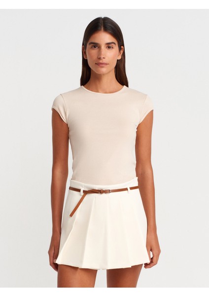 31779 Bisiklet Yaka Basic T-Shirt-Siyah