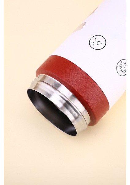 304 L Çelik 500 ml Kırmızı Kulplu El Termos Mug CIN910KR