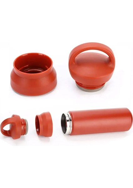 304 L Çelik 500 ml Kırmızı Kulplu El Termos Mug CIN910KR