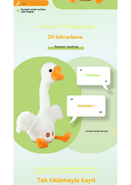 Küçük Sarı Ördek Peluş Oyuncak Şarkı Söylemeyi ve Dans Etmeyi Öğrenin (Yurt Dışından)