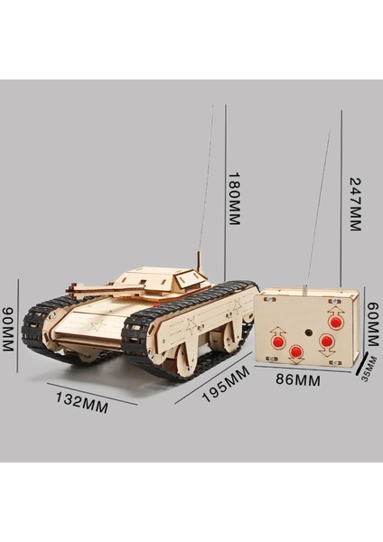 Çocuk Bulmaca Diy El Yapımı Yapı Taşları Uzaktan Kumanda Tankı Modeli Eğitici Oyuncak (Yurt Dışından)