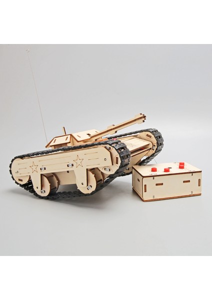 Çocuk Bulmaca Diy El Yapımı Yapı Taşları Uzaktan Kumanda Tankı Modeli Eğitici Oyuncak (Yurt Dışından)