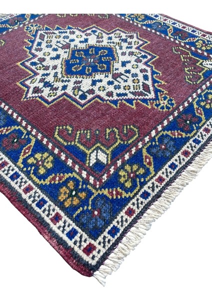 El Dokuma Mor Taşpınar Halısı 57X63 Küçük Halı Yastık fiyatları