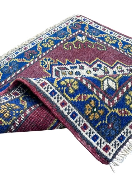 El Dokuma Mor Taşpınar Halısı 57X63 Küçük Halı Yastık fırsatları