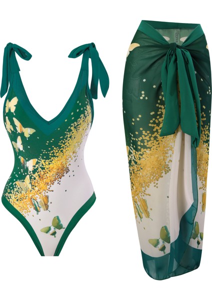 LX065YEŞIL Tek Parça Plaj Mayo Bikini (Yurt Dışından)