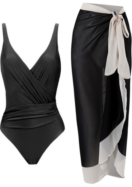 LX109BLACK Tek Parça Plaj Mayo Bikini (Yurt Dışından)