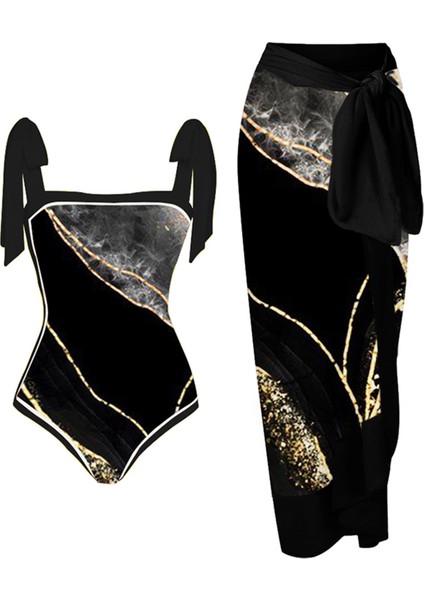 LX026BLACK Tek Parça Plaj Mayo Bikini (Yurt Dışından)