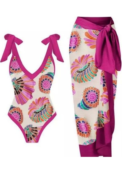 LX057PURPLE Tek Parça Plaj Mayo Bikini (Yurt Dışından)