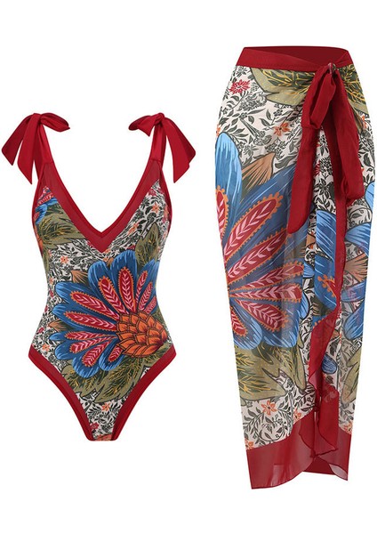 LX054RED Tek Parça Plaj Mayo Bikini (Yurt Dışından)