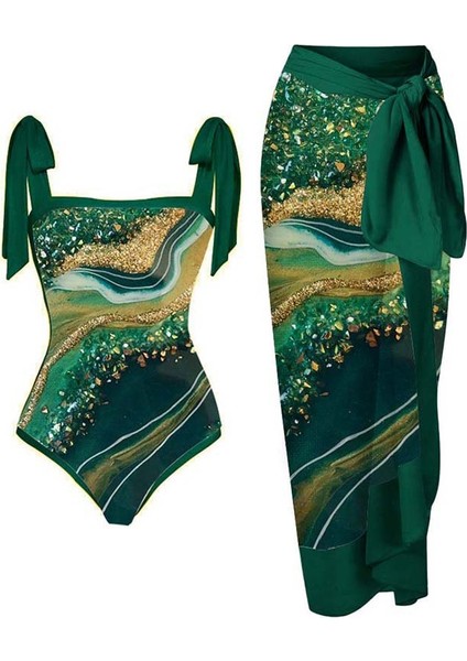 LX124YEŞIL Tek Parça Plaj Mayo Bikini (Yurt Dışından)