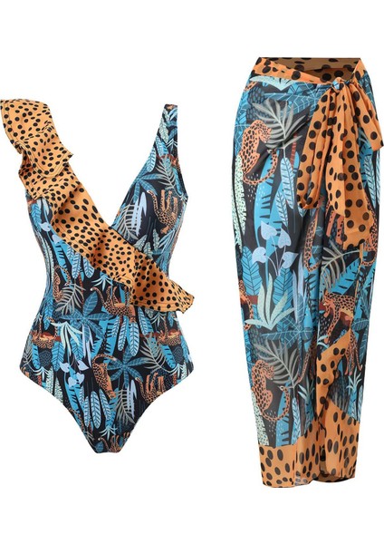 LX105BLUE Tek Parça Plaj Mayo Bikini (Yurt Dışından)