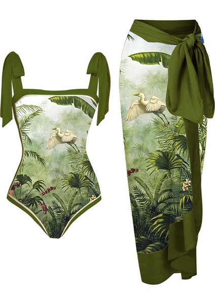 LX115YEŞIL Tek Parça Plaj Mayo Bikini (Yurt Dışından)