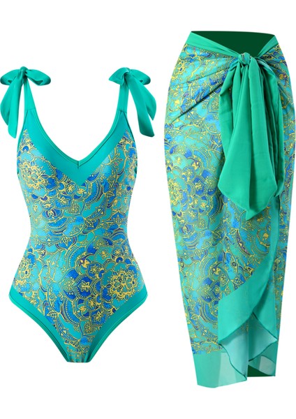 LX062YEŞIL Tek Parça Plaj Mayo Bikini (Yurt Dışından)