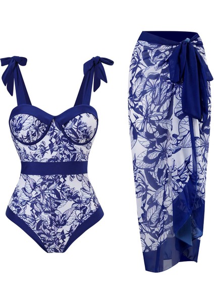 LX091BLUE Tek Parça Plaj Mayo Bikini (Yurt Dışından)