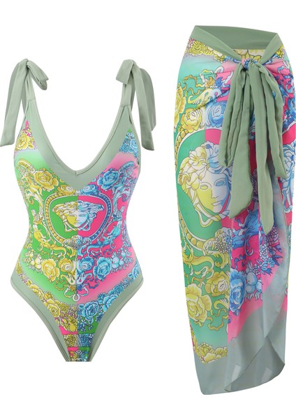 LX059YEŞIL Tek Parça Plaj Mayo Bikini (Yurt Dışından)