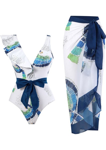 LX103BLUE Tek Parça Plaj Mayo Bikini (Yurt Dışından)
