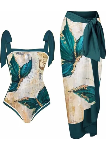 LX123YEŞIL Tek Parça Plaj Mayo Bikini (Yurt Dışından)