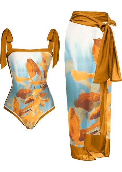LX118YELLOW Tek Parça Plaj Mayo Bikini (Yurt Dışından)