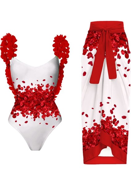 LX083RED Tek Parça Plaj Mayo Bikini (Yurt Dışından)
