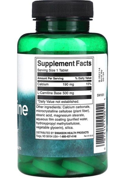 L-Carnitine 500 Mg 100 Tablet