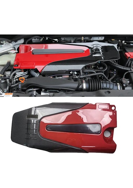 Honda Civic x Fc5, Fk7 Rs 1.5 Turbo Motorlar Için Karbon , Kırmızı Desen Üst Koruyucu Kapak, Isı Koruyuculu modelleri