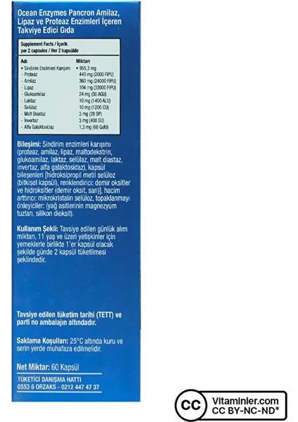 Ocean Enzymes Lactase Damla 20 ml