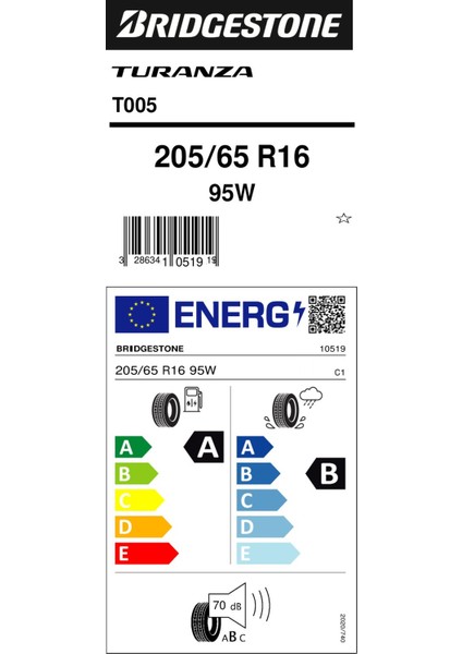 205/65 R16 95W T005 Oto Yaz Lastiği (Üretim Yılı:2025) fiyatları