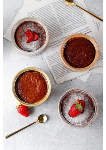 Homenıva 4 Adet Hologram Porselen Sufle Kabı – Fırın Airfryer Mikrodalga Kabı
