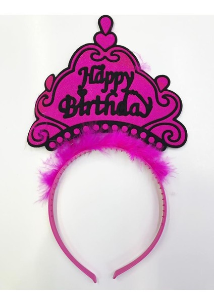 Happy Birthday Yazılı Neon Renk Taç 12 Adet fırsatları