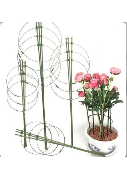 Bitki Çiçek Fidan Destek Çubuğu 75CM / 45 cm 3’lü Halkalı Bitki Tırmanma Çubuğu fiyatları