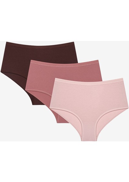 Earth Tones 3lü Highwaist Çok Renkli Slip Külot