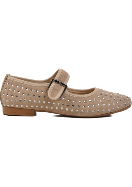 Bej Taş İşlemeli Kadın Babet 354159 Z