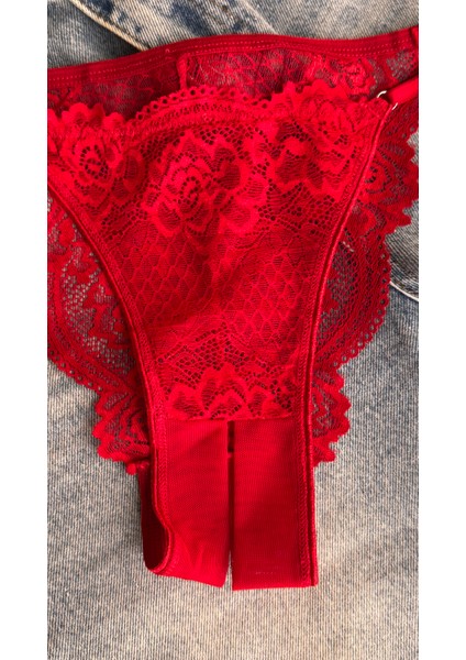 Ağ Kısmı Açık Külot Bel Detaylı– Dantelli & Göpürlü-Tül