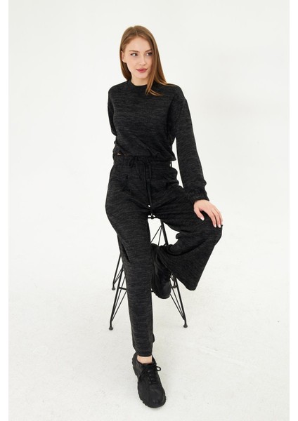 Pileli Beli Lastikli Triko Pantolon