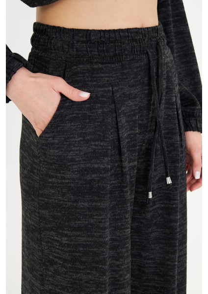 Pileli Beli Lastikli Triko Pantolon modelleri