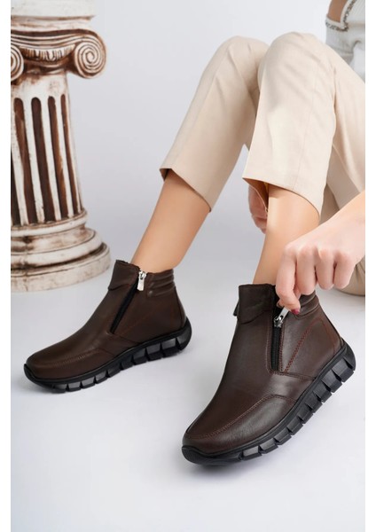 Deri Kadın Anatomik Deri Bot TRC179-3608