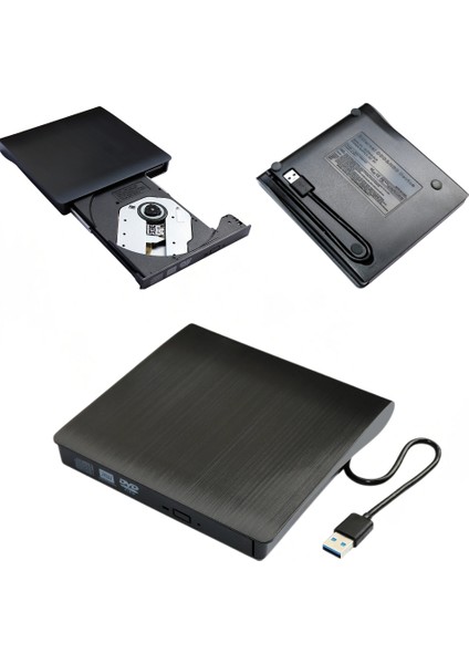 USB 3.0 Taşınabilir Ultra Ince Harici CD DVD Yazıcı Okuyucu Windows Mac Uyumlu