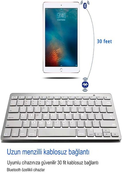 Mini Ios Android Windows Uyumlu 2.4g+Bt5.2+Bt3.0 Bluetooth Klavye Mouse Seti