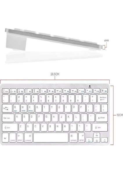 Mini Ios Android Windows Uyumlu 2.4g+Bt5.2+Bt3.0 Bluetooth Klavye Mouse Seti