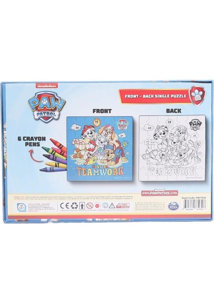 PW7930 Paw Patrol Boyamalı Puzzle -Laço