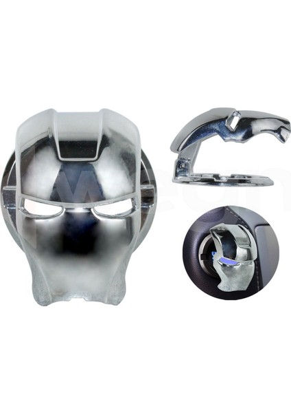 Iron Man Start Stop Koruyucu Kapak Gümüş Metal Krom 11