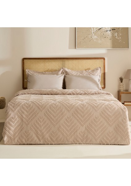 Velora Çift Kişilik Yatak Örtüsü Takımı Taş