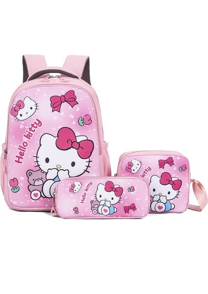 Öğrenci Üç Parçalı Set Çocuk Anime Baskı Kt Kedi Kurumi Sırt Çantası Kalem Çantası ile (Yurt Dışından)