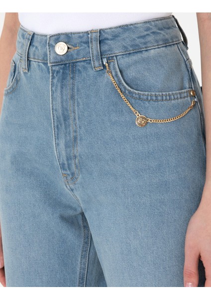 Kadın Mavi Straight Fit Jean Pantolon 50301277-VR036