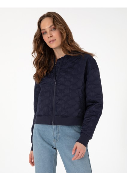Kadın Lacivert Crop Top Mont 50300918-VR033