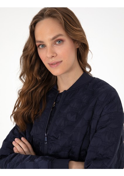 Kadın Lacivert Crop Top Mont 50300918-VR033